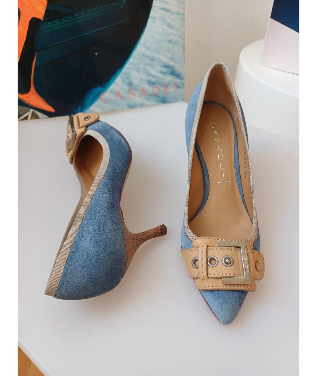 CASADEI Голубые замшевые туфли, фото 5