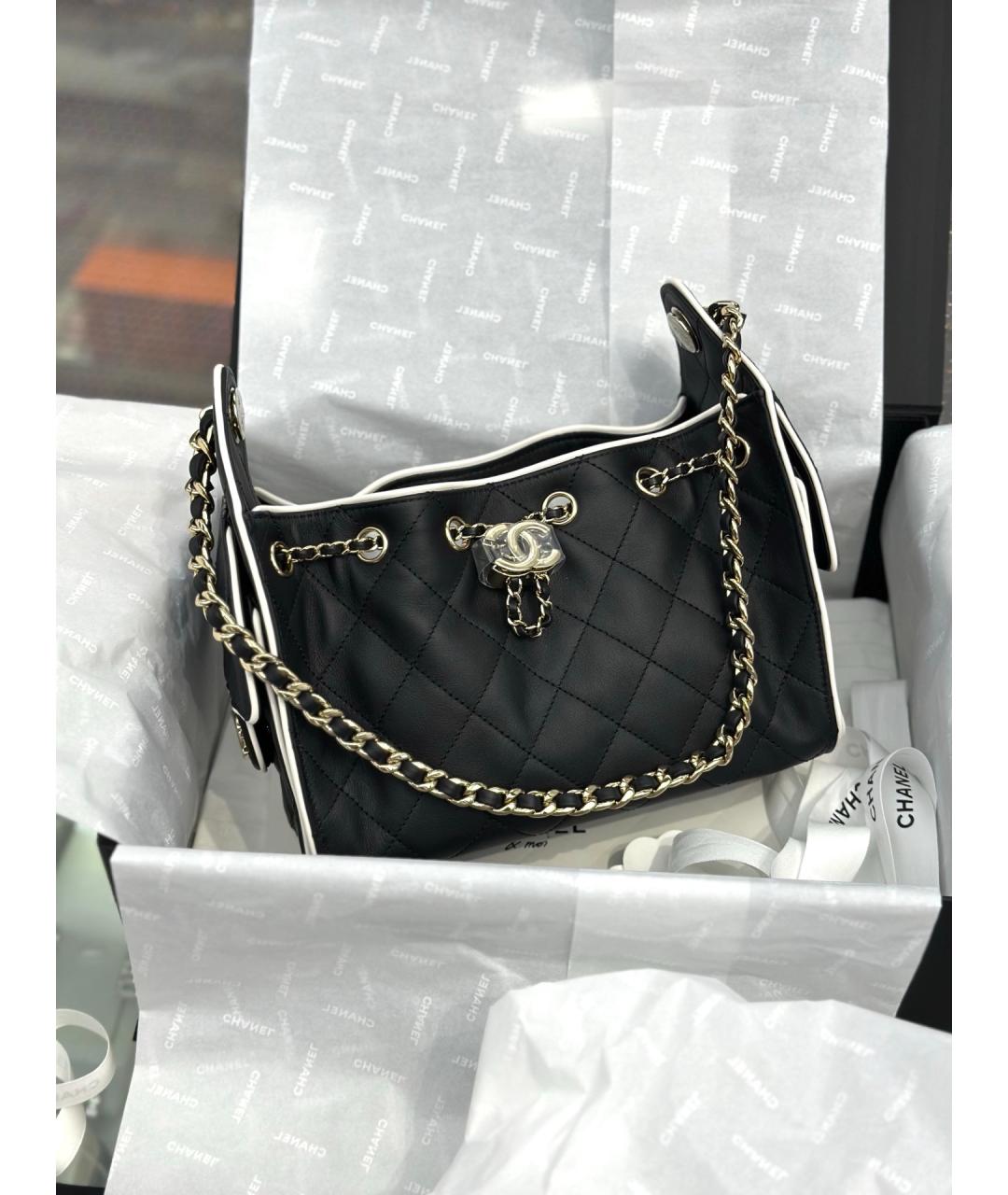 CHANEL Черная кожаная сумка через плечо, фото 2