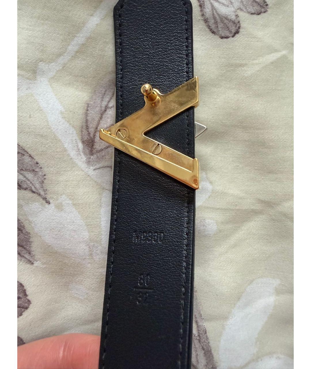 LOUIS VUITTON Черный кожаный ремень, фото 3