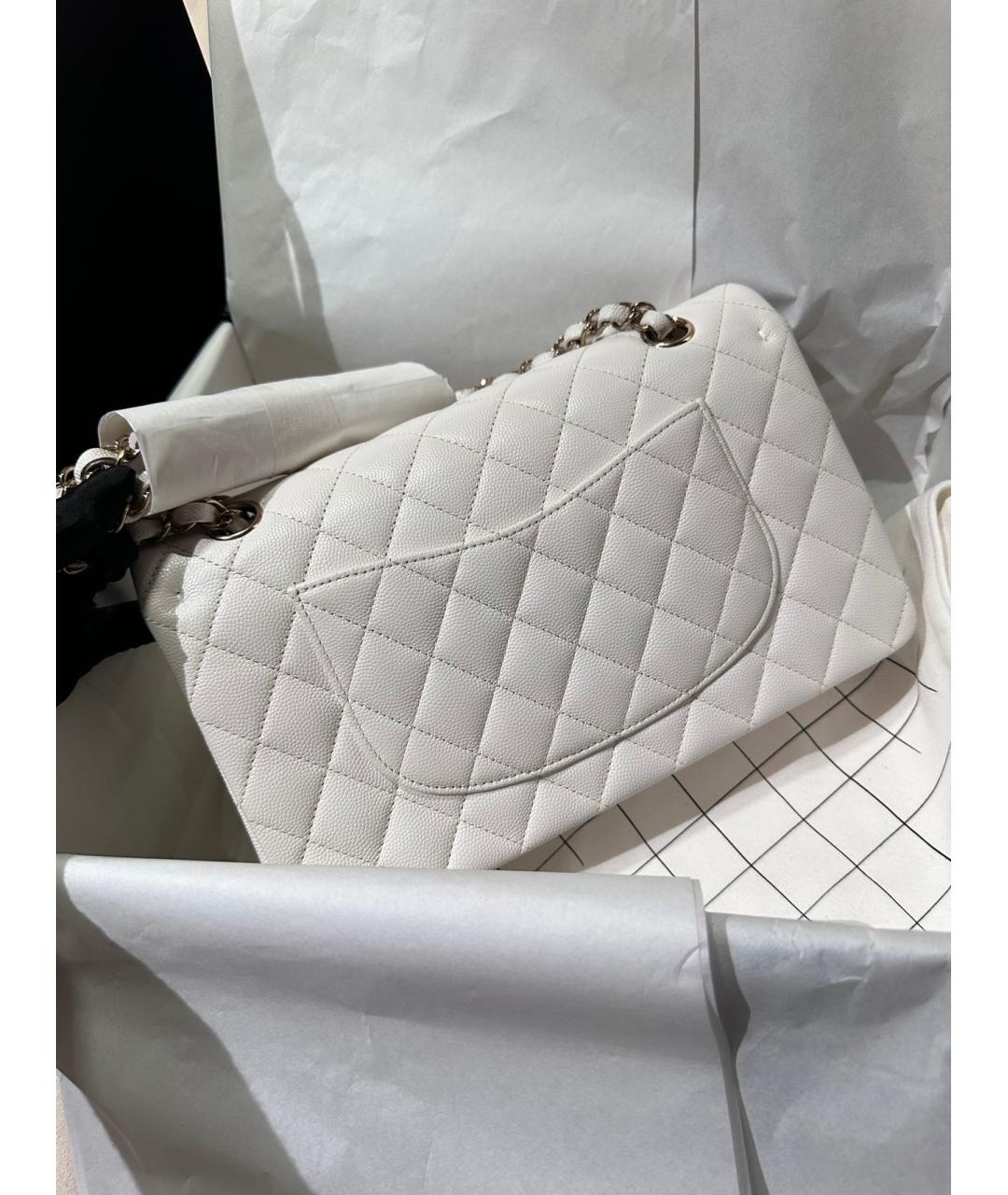 CHANEL Белая кожаная сумка через плечо, фото 6