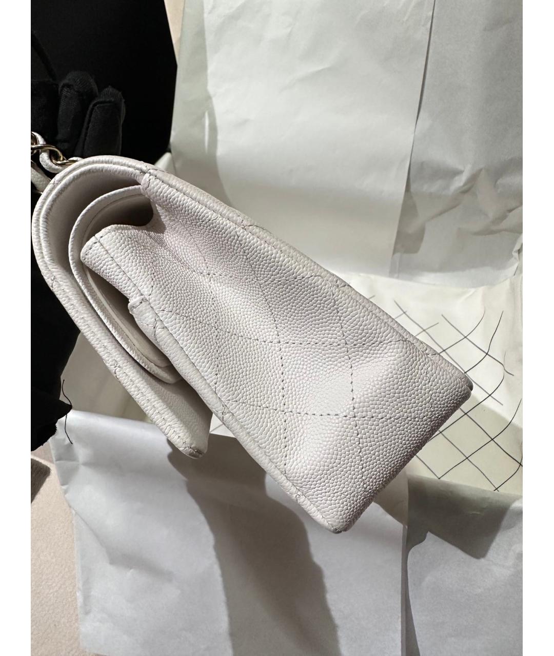 CHANEL Белая кожаная сумка через плечо, фото 5