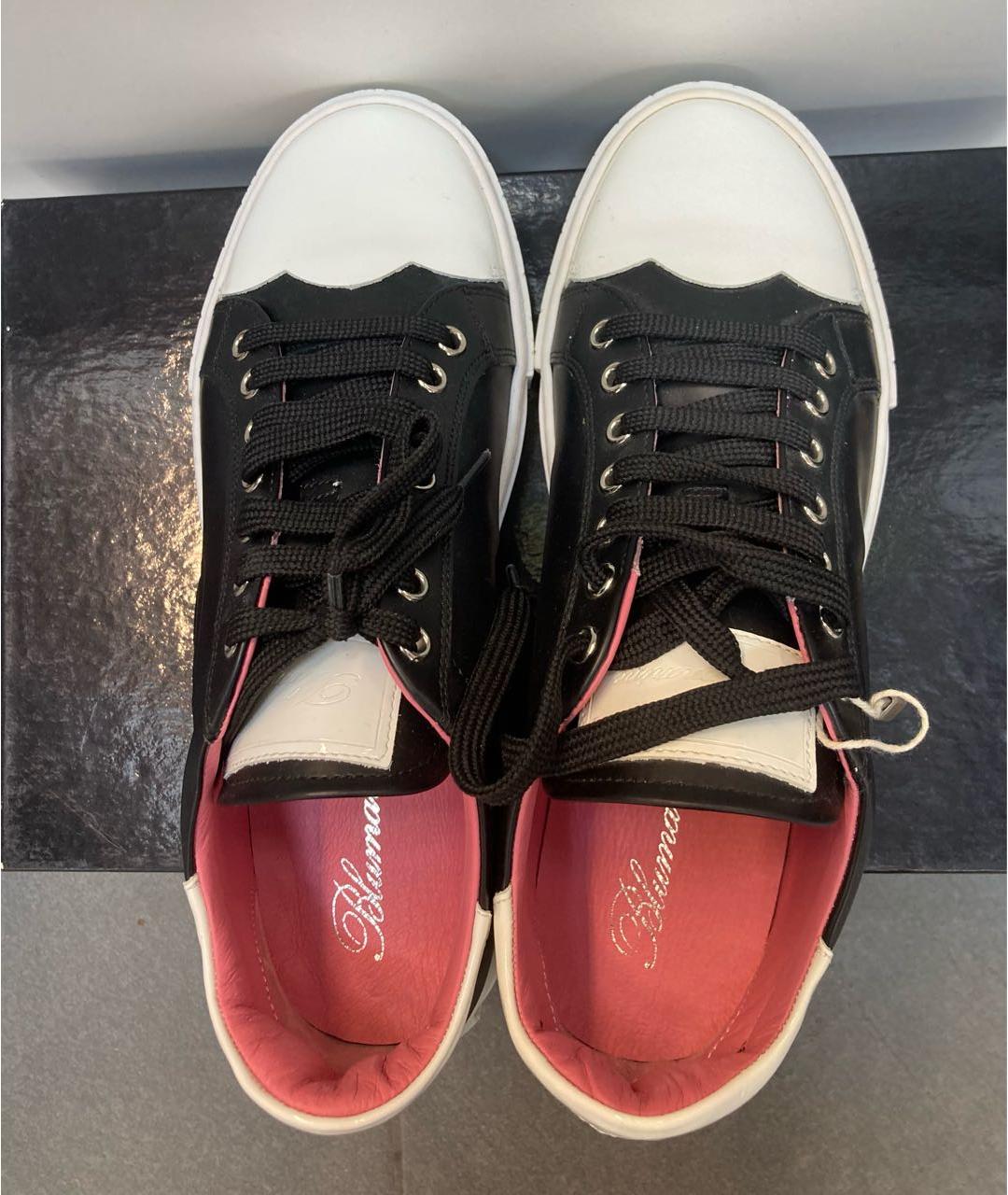 BLUMARINE Черные кожаные кеды, фото 4