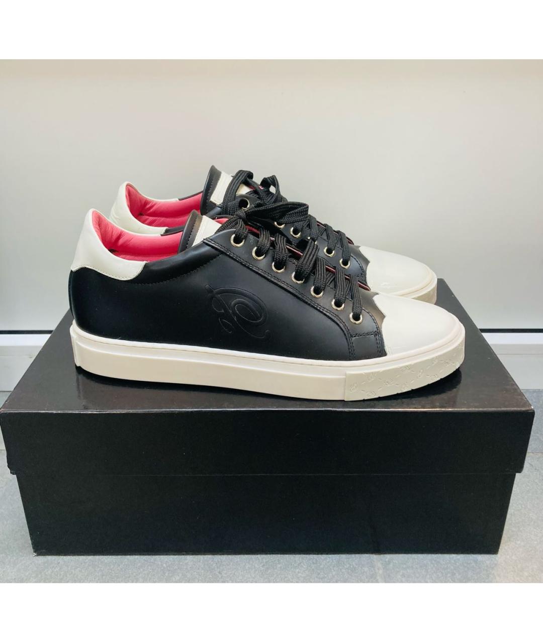 BLUMARINE Черные кожаные кеды, фото 9