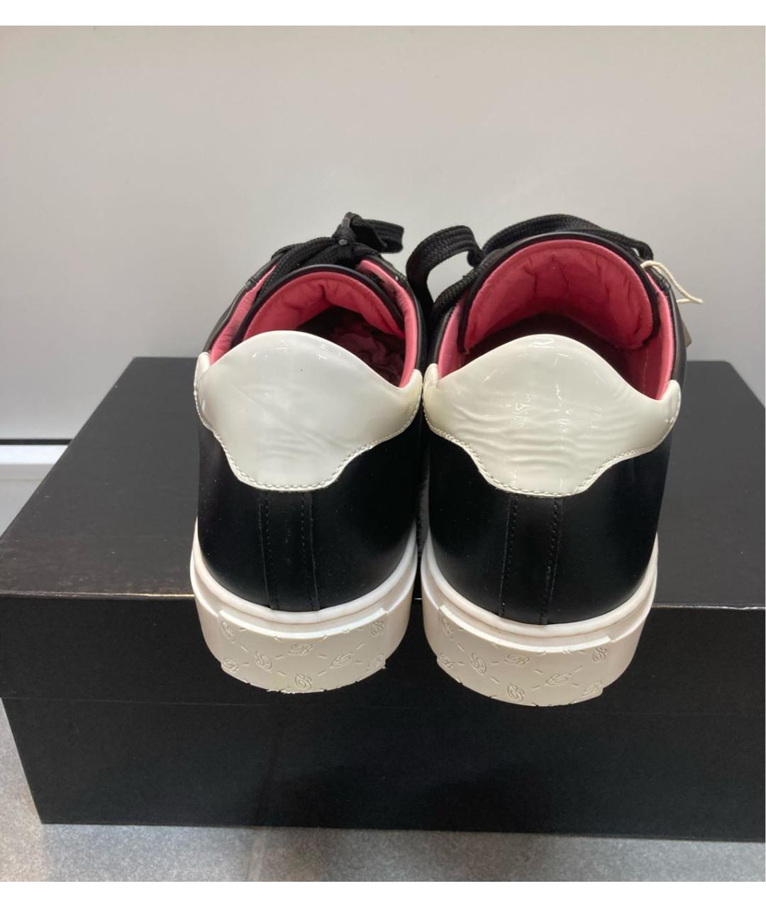 BLUMARINE Черные кожаные кеды, фото 3