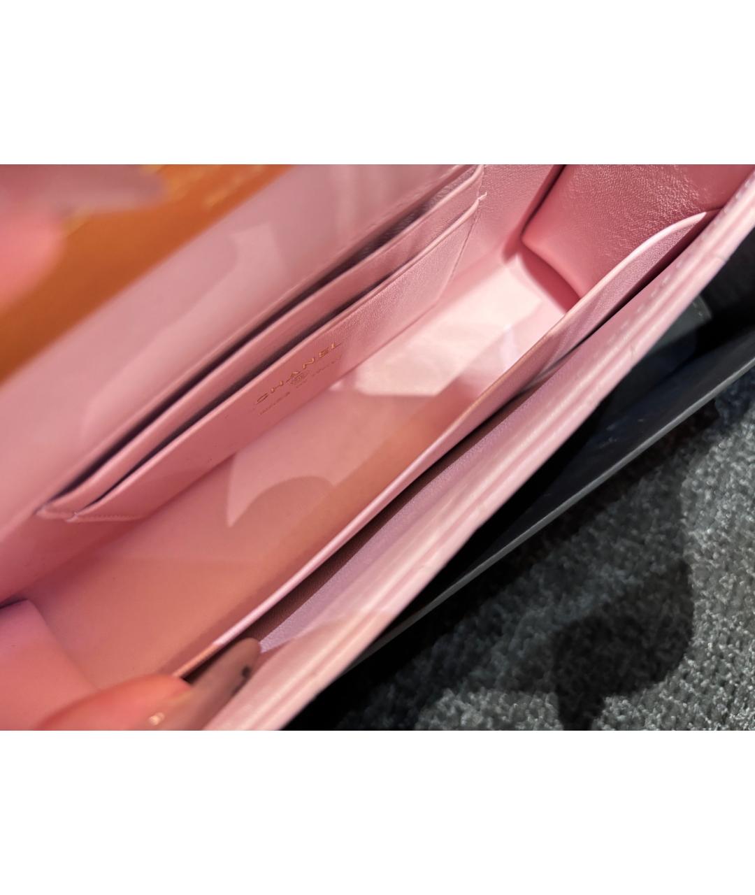 CHANEL Розовая кожаная сумка с короткими ручками, фото 7