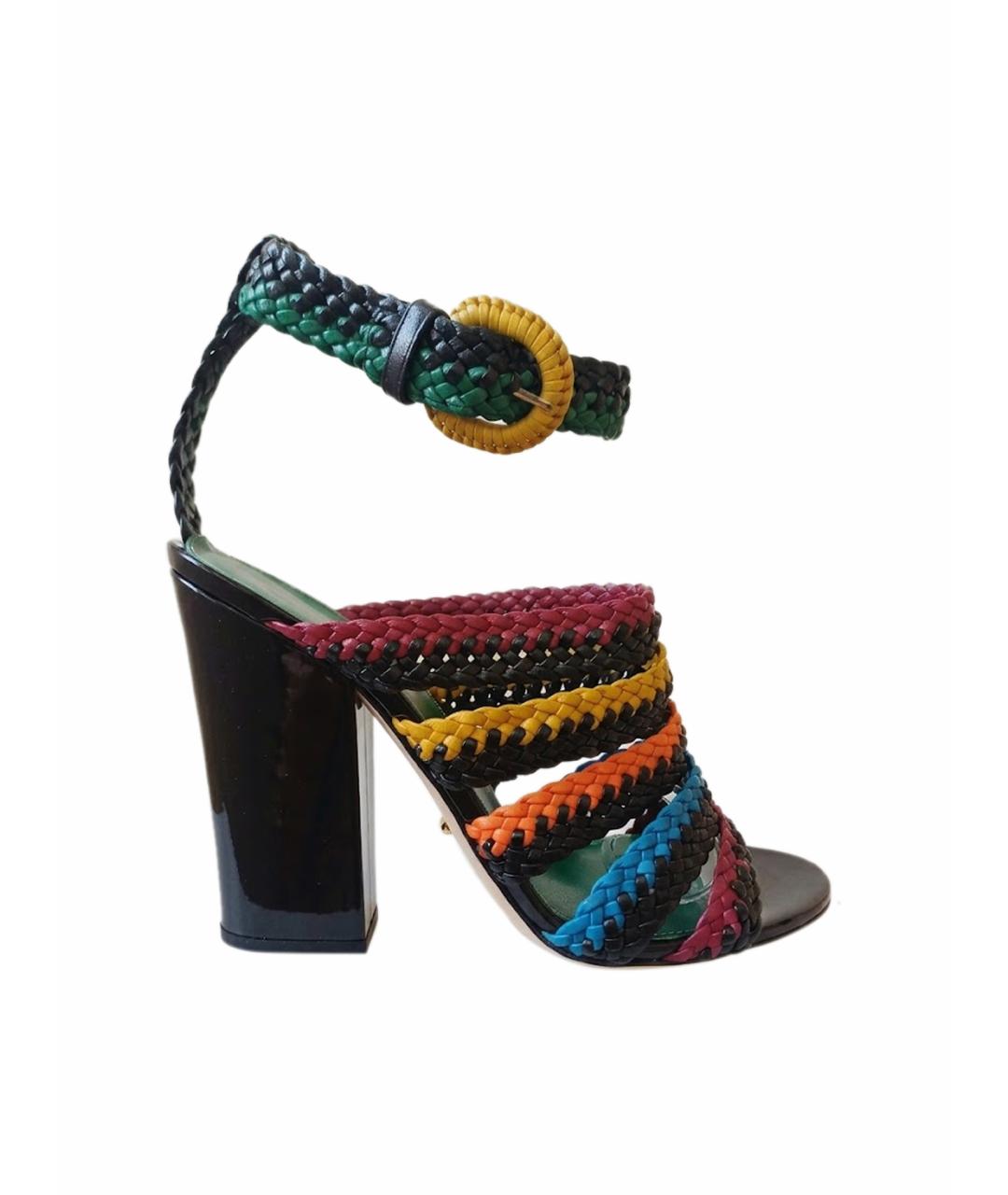 SERGIO ROSSI Мульти кожаные босоножки, фото 1