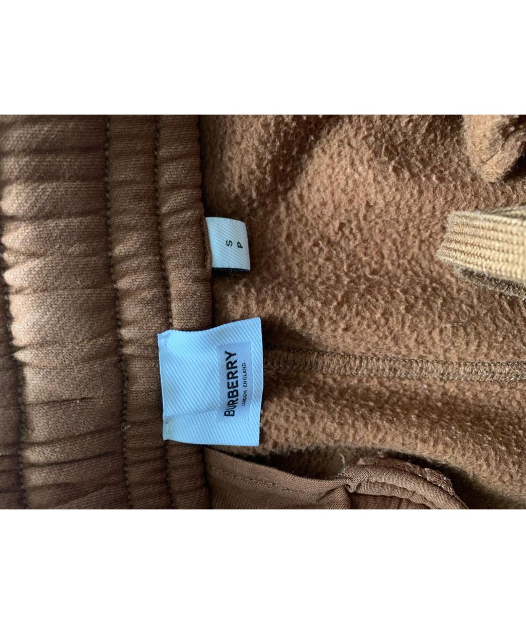 BURBERRY Коричневые хлопковые повседневные брюки, фото 3