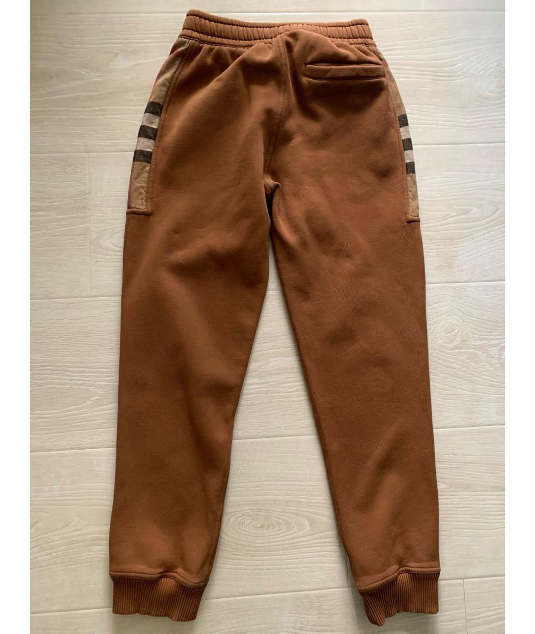 BURBERRY Коричневые хлопковые повседневные брюки, фото 2