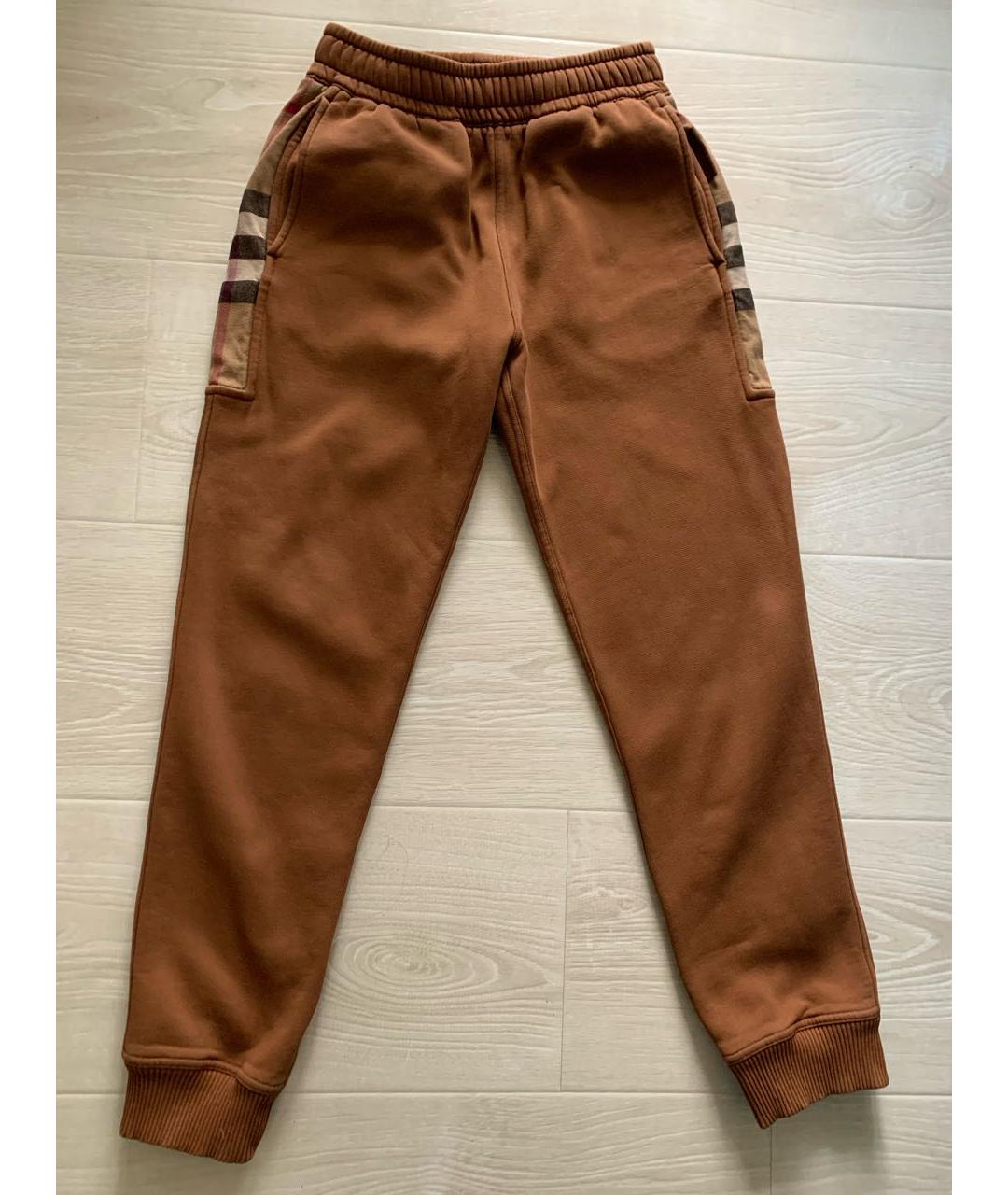 BURBERRY Коричневые хлопковые повседневные брюки, фото 7