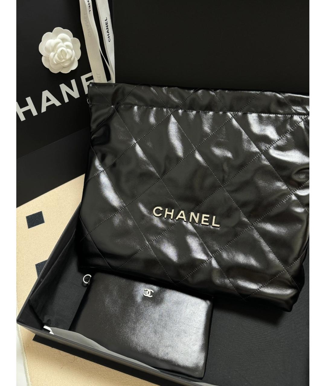 CHANEL Черная кожаная сумка тоут, фото 4