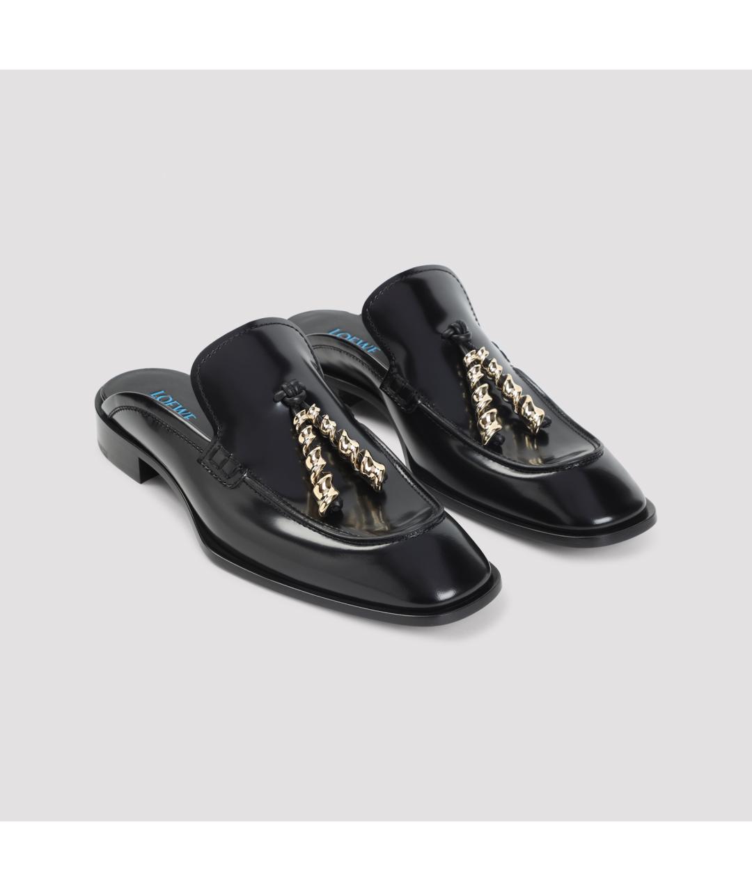 LOEWE Черные кожаные мюли, фото 3