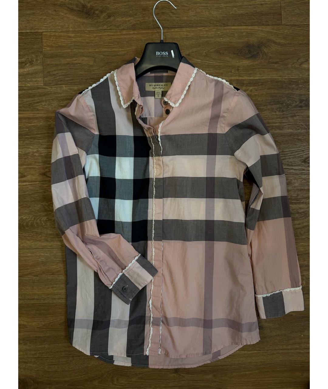 BURBERRY Розовая хлопковая рубашка, фото 4