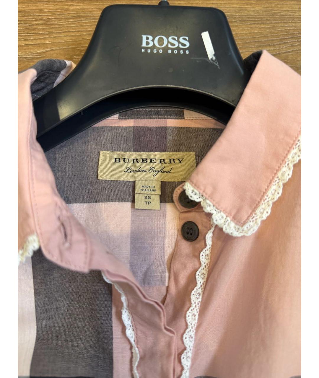BURBERRY Розовая хлопковая рубашка, фото 3