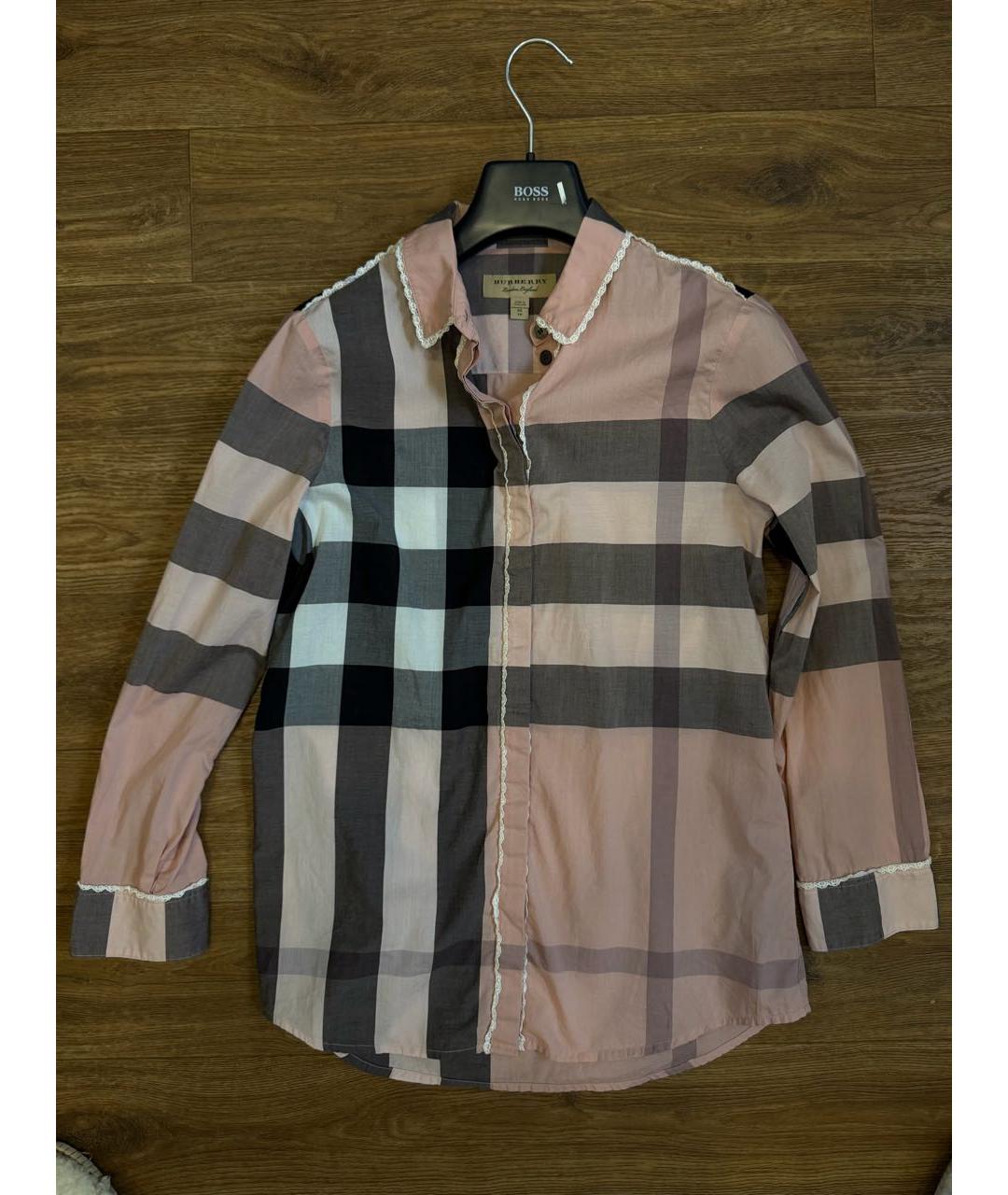 BURBERRY Розовая хлопковая рубашка, фото 7
