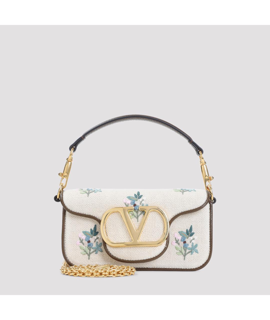 VALENTINO Бежевая тканевая сумка через плечо, фото 2