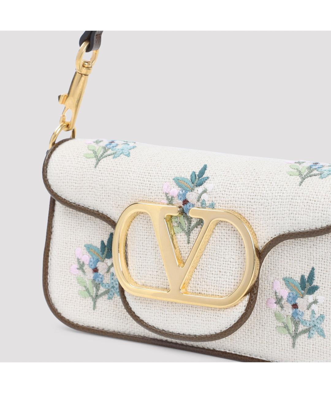 VALENTINO Бежевая тканевая сумка через плечо, фото 5