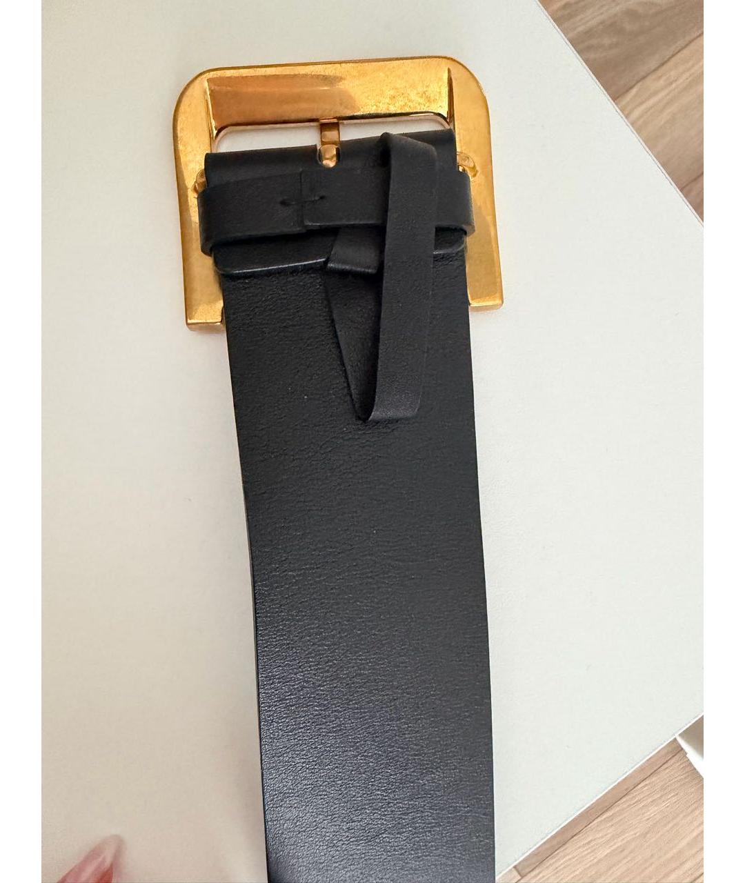 CHRISTIAN DIOR Черный кожаный ремень, фото 3