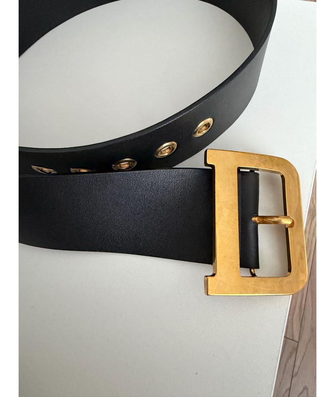 CHRISTIAN DIOR Черный кожаный ремень, фото 2