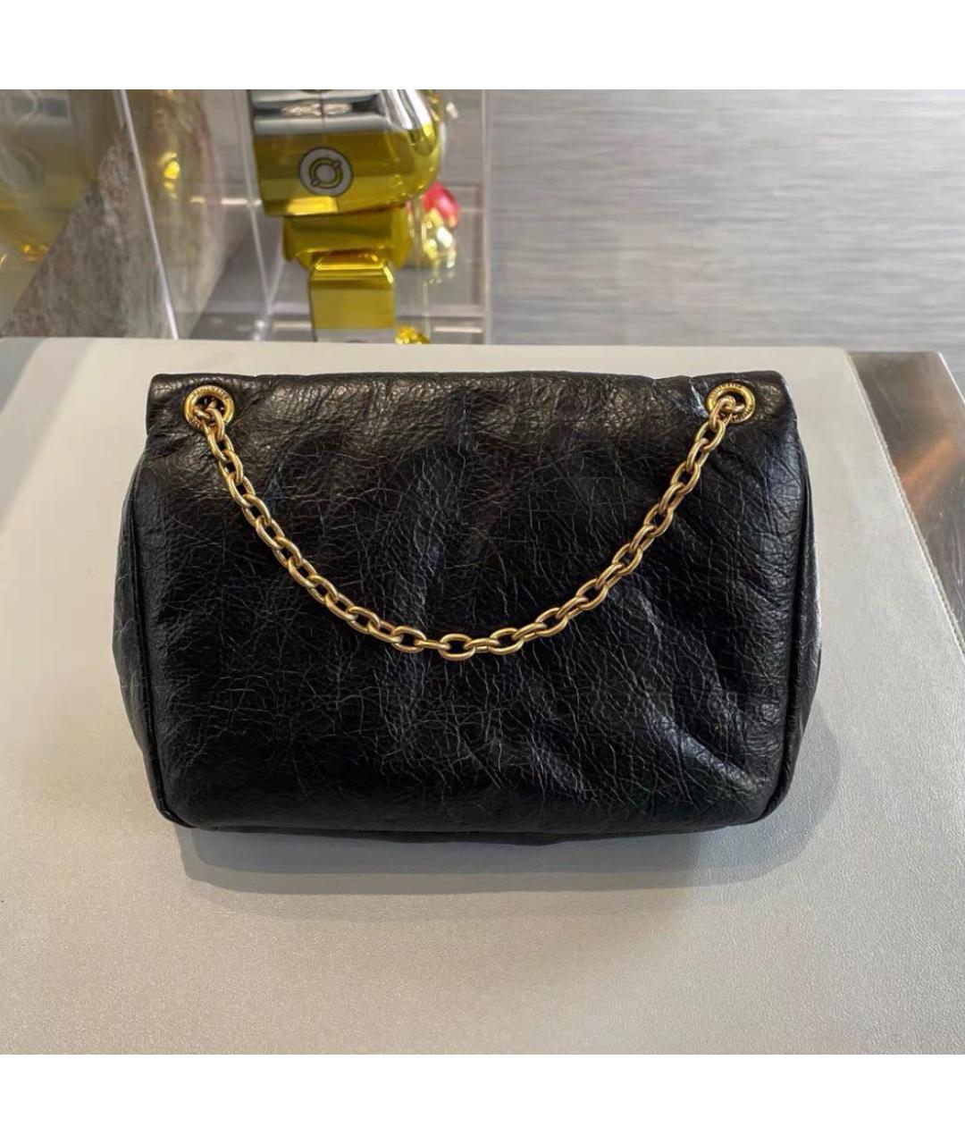 BALENCIAGA Черная кожаная сумка через плечо, фото 2