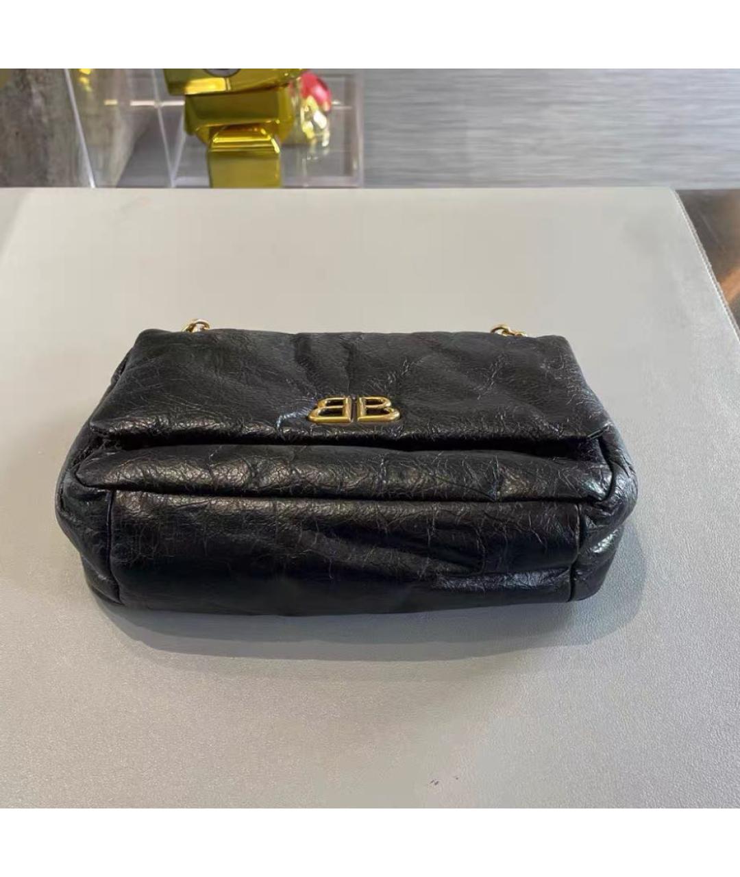 BALENCIAGA Черная кожаная сумка через плечо, фото 3