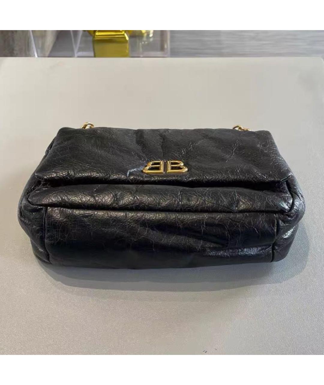 BALENCIAGA Черная кожаная сумка через плечо, фото 4