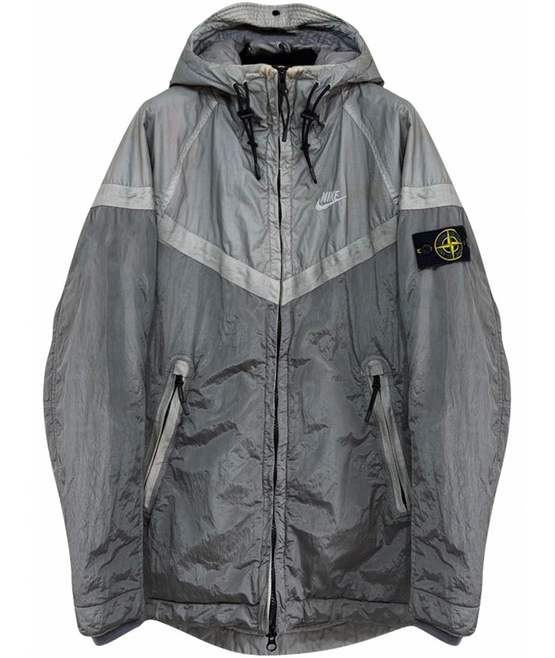 STONE ISLAND Серебряная полиамидовая куртка, фото 1