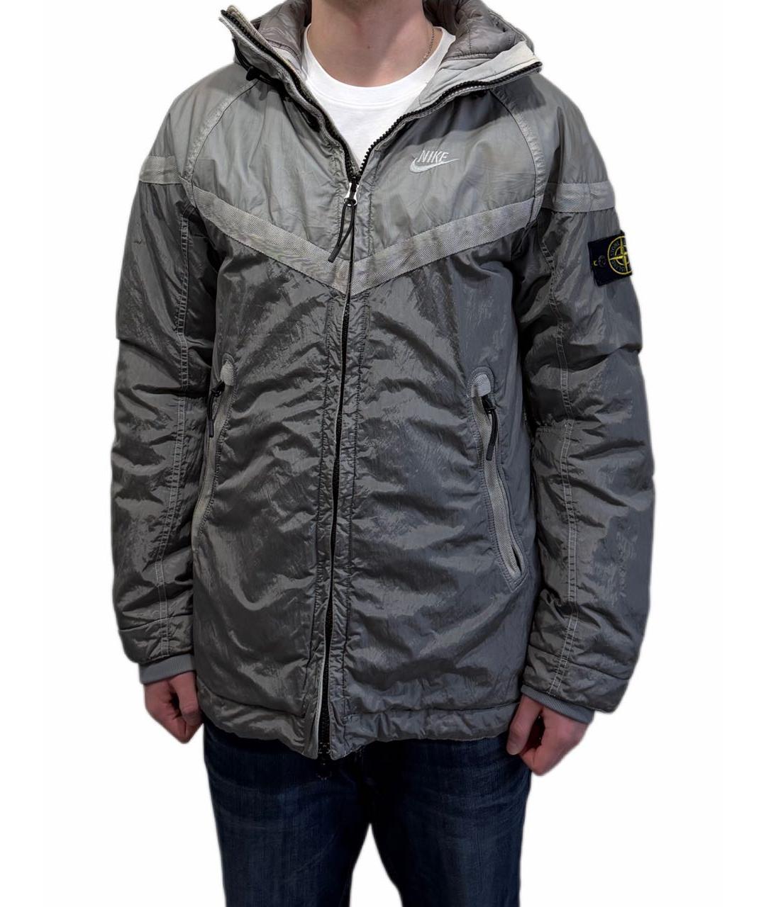 STONE ISLAND Серебряная полиамидовая куртка, фото 8