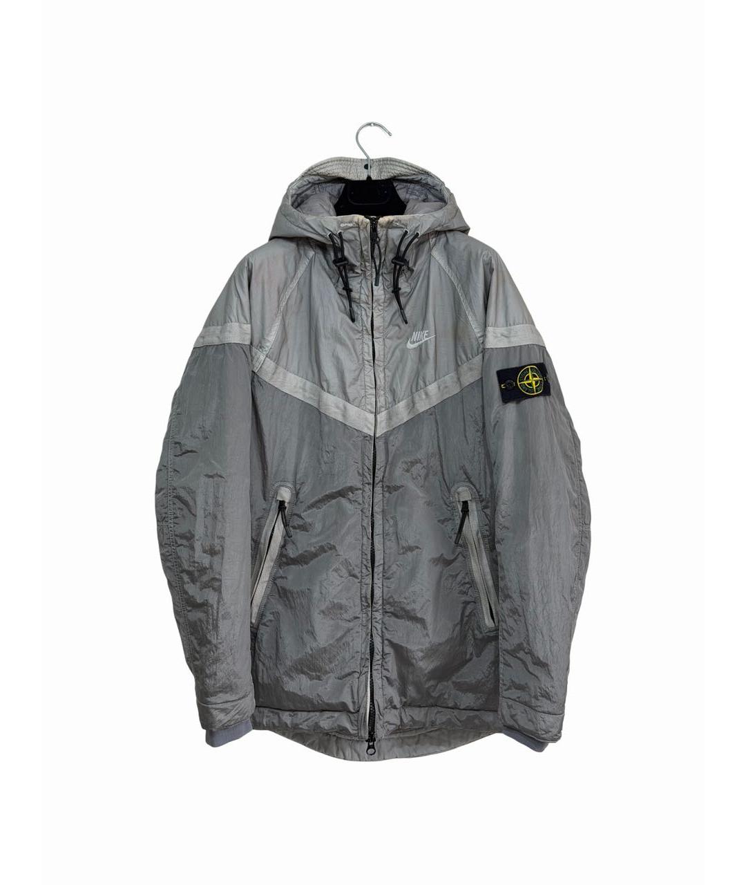 STONE ISLAND Серебряная полиамидовая куртка, фото 9
