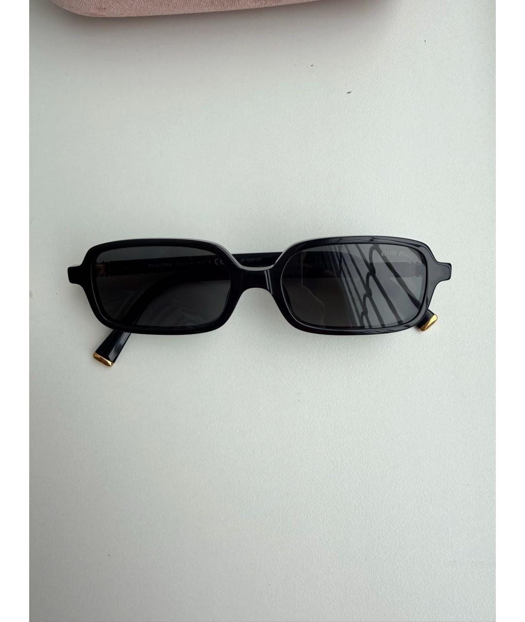MIU MIU Черные пластиковые солнцезащитные очки, фото 7