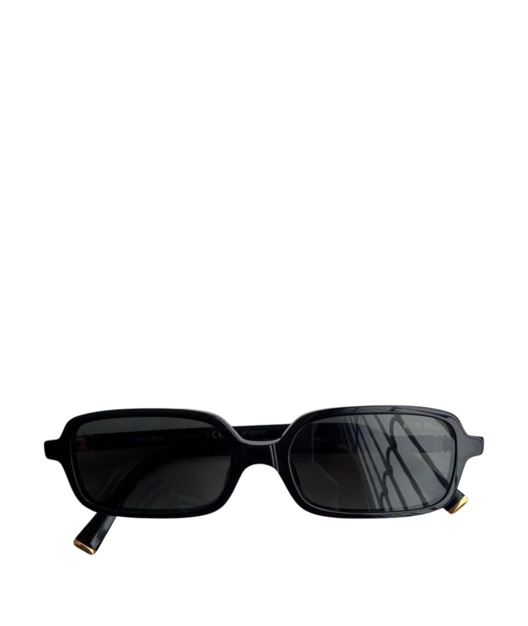 MIU MIU Черные пластиковые солнцезащитные очки, фото 1