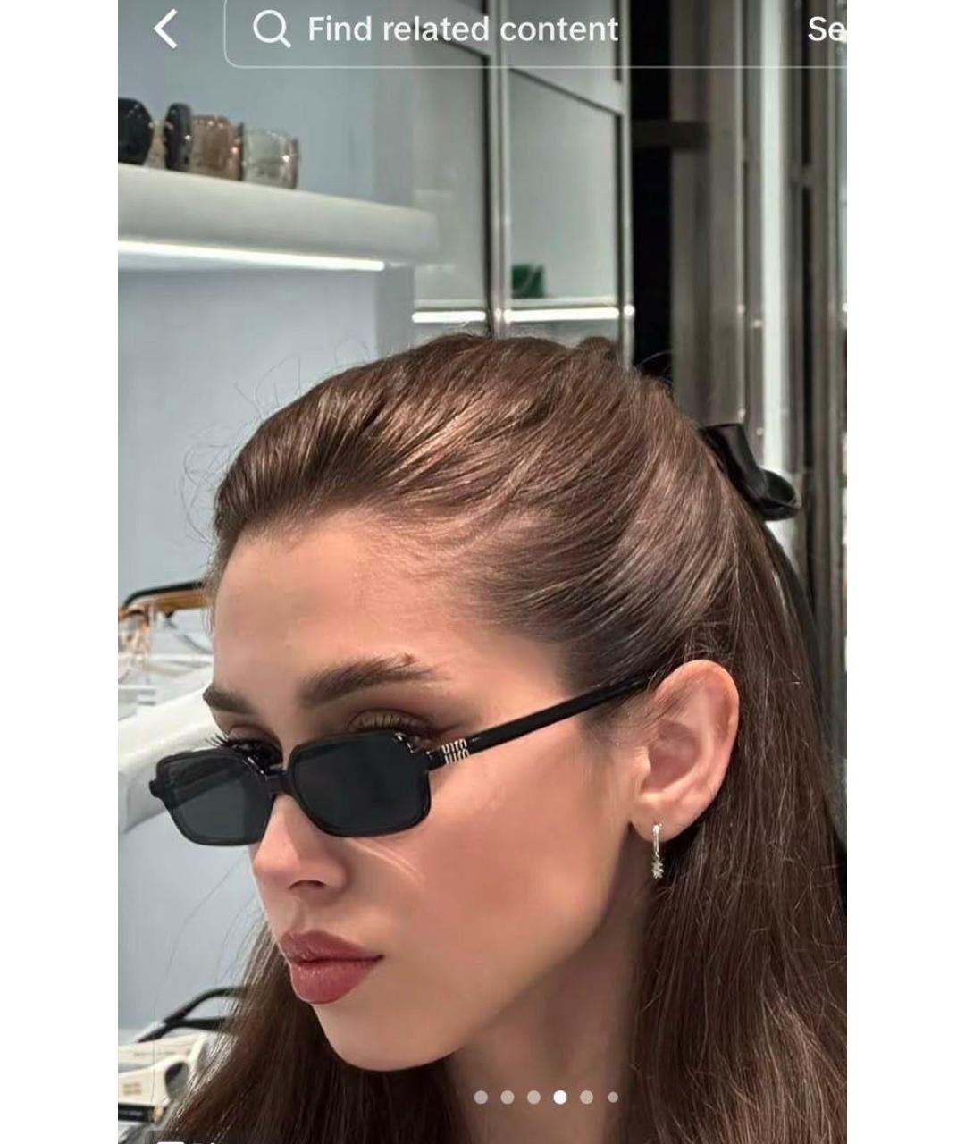 MIU MIU Черные пластиковые солнцезащитные очки, фото 6