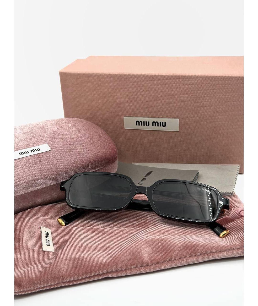 MIU MIU Черные пластиковые солнцезащитные очки, фото 5