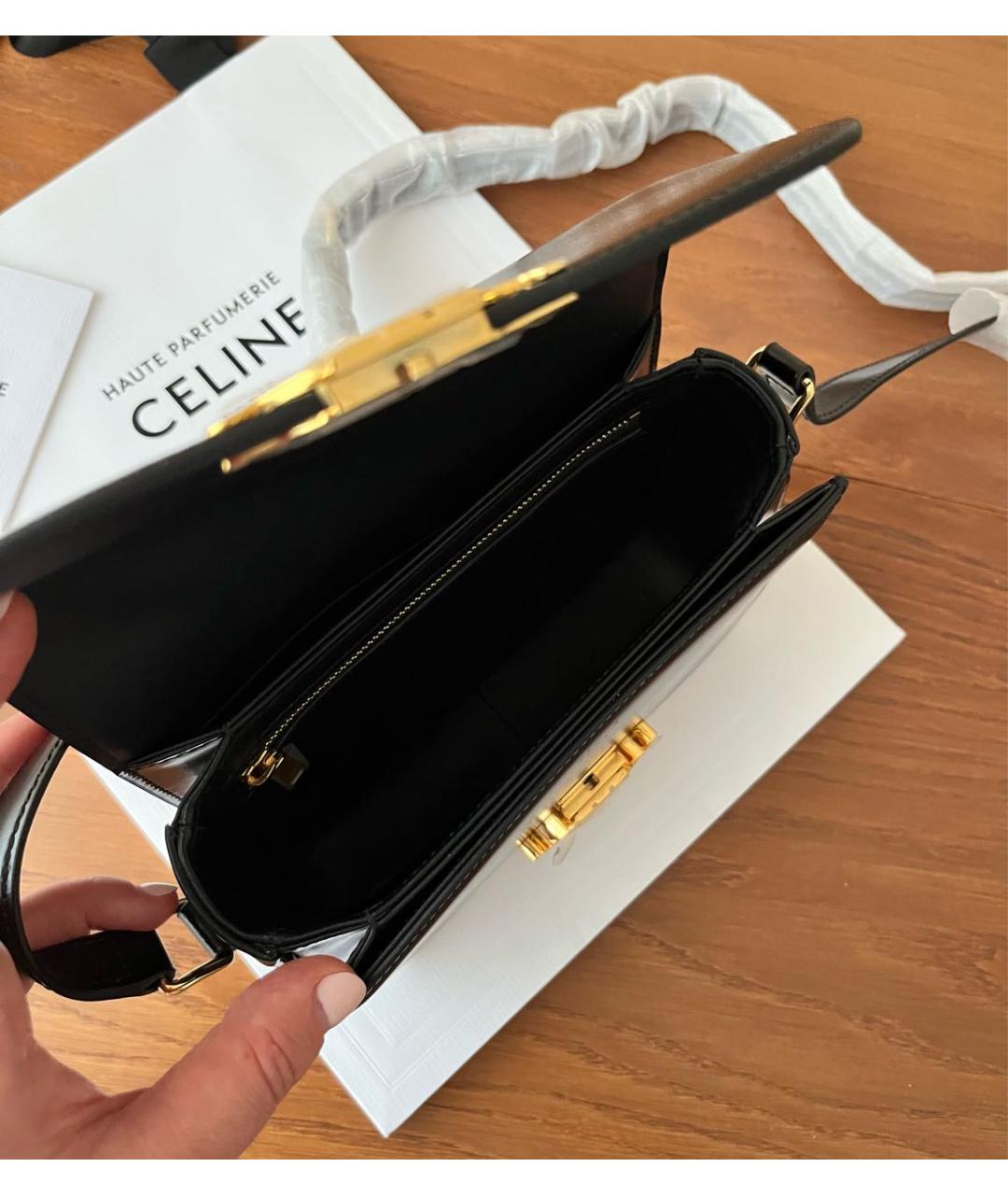 CELINE Черная кожаная сумка через плечо, фото 8