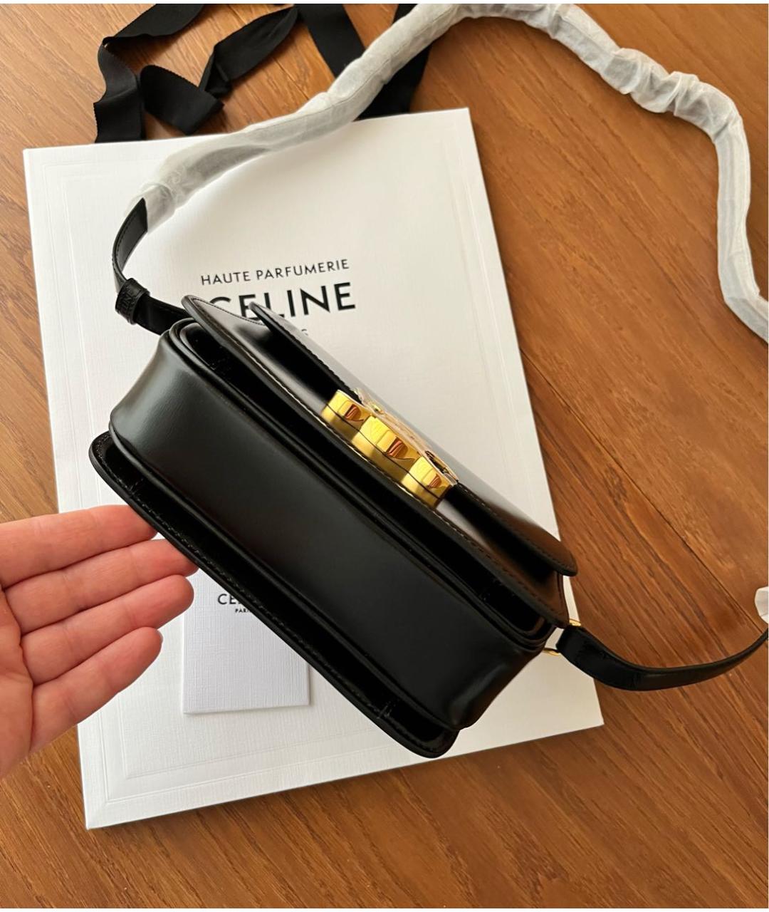 CELINE Черная кожаная сумка через плечо, фото 5