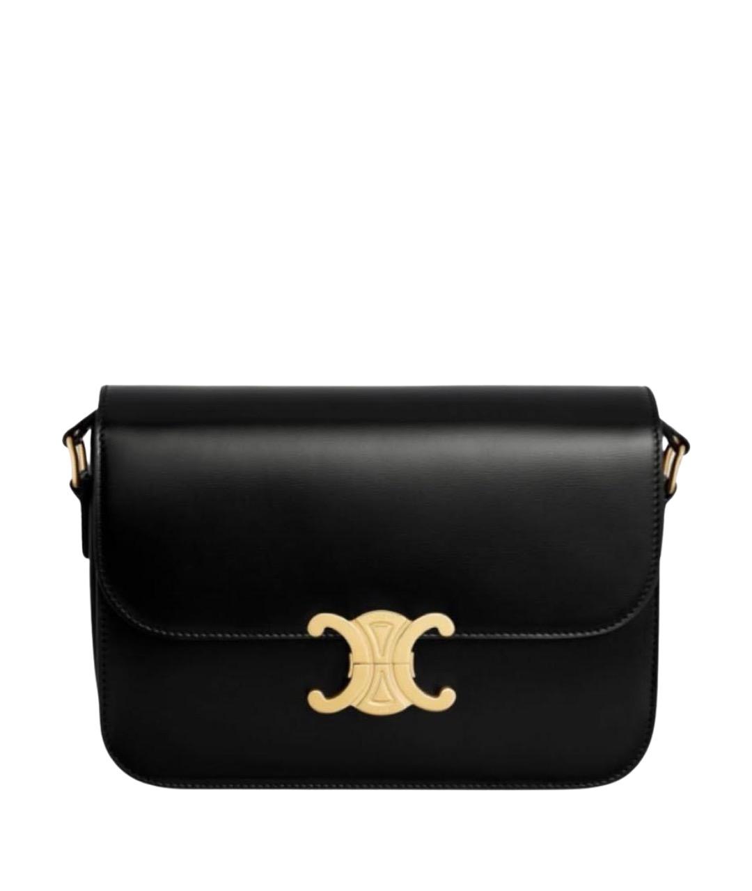 CELINE Черная кожаная сумка через плечо, фото 1