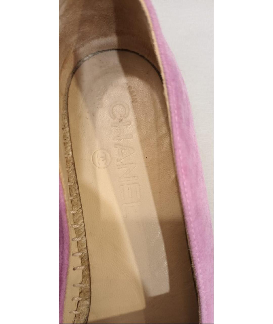 CHANEL Розовые замшевые эспадрильи, фото 9