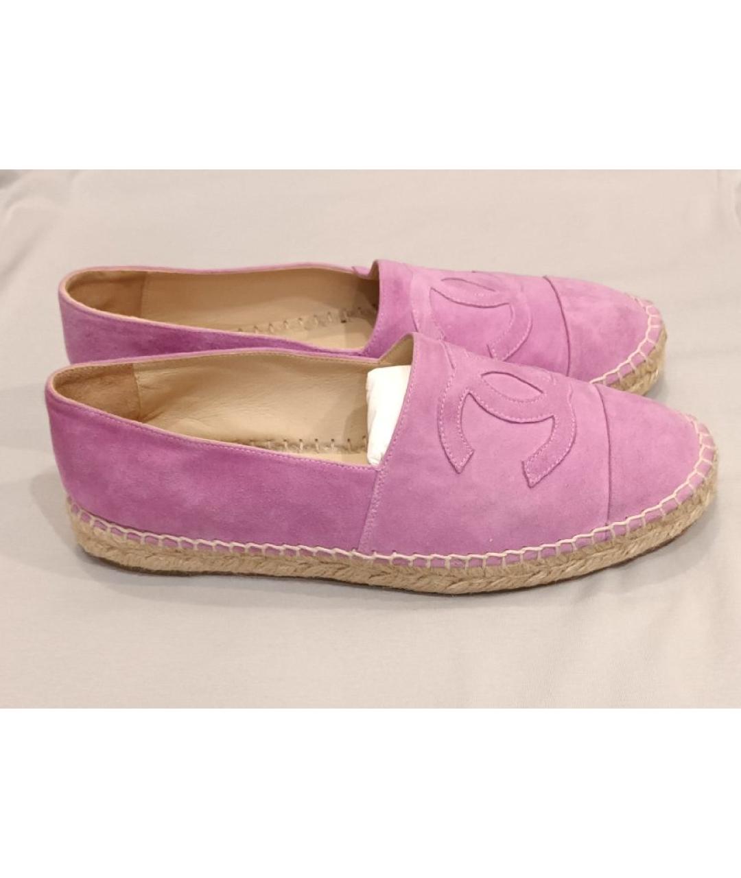CHANEL Розовые замшевые эспадрильи, фото 10