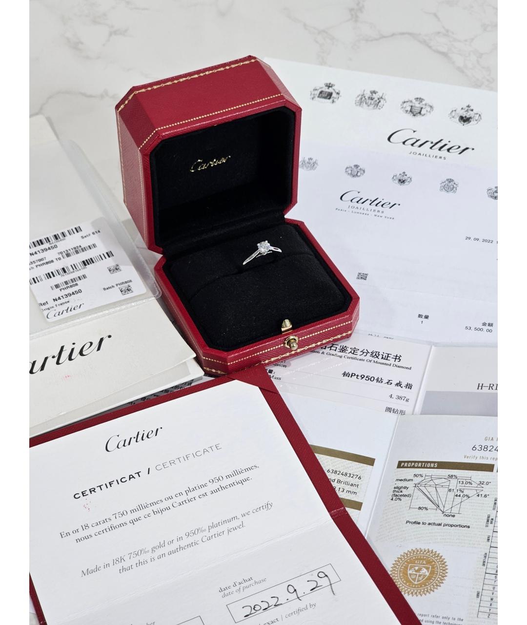 CARTIER Серебряное платиновое кольцо, фото 2