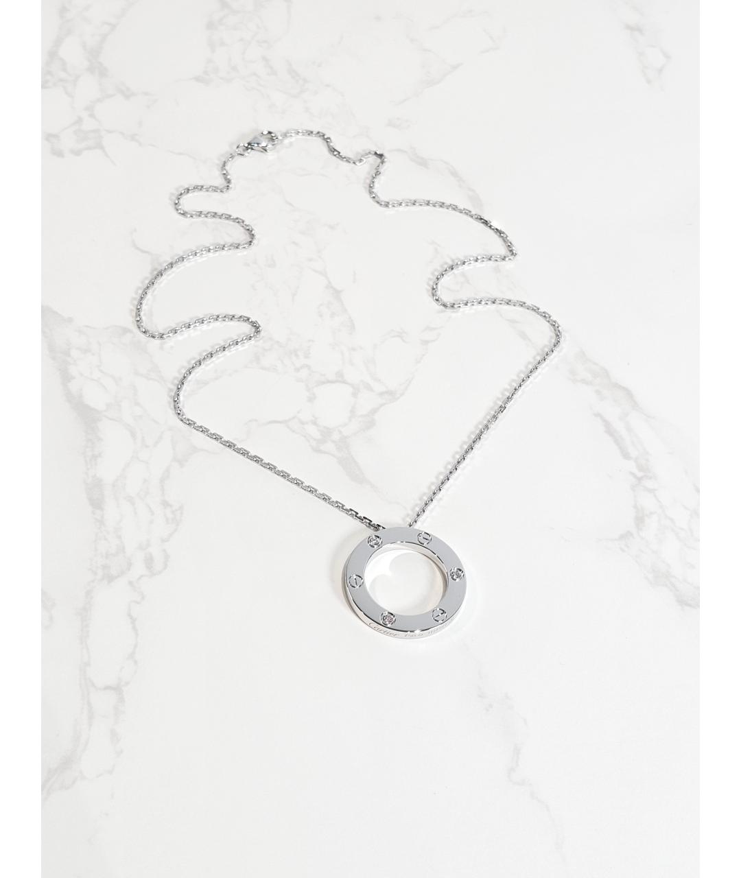 CARTIER Серебряное колье из белого золота, фото 4