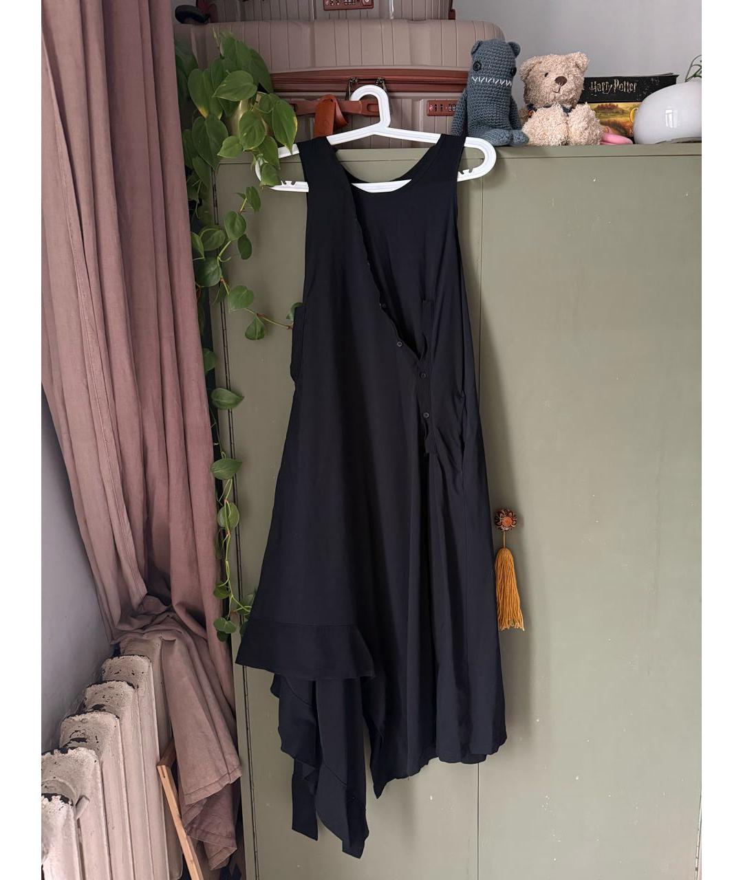 YOHJI YAMAMOTO Черное хлопковое повседневное платье, фото 5