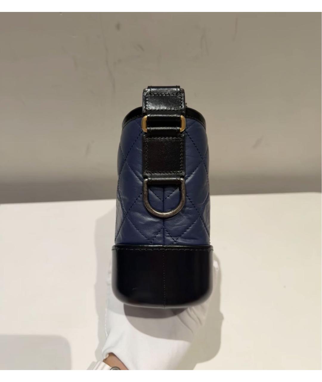 CHANEL Темно-синяя кожаная сумка через плечо, фото 6