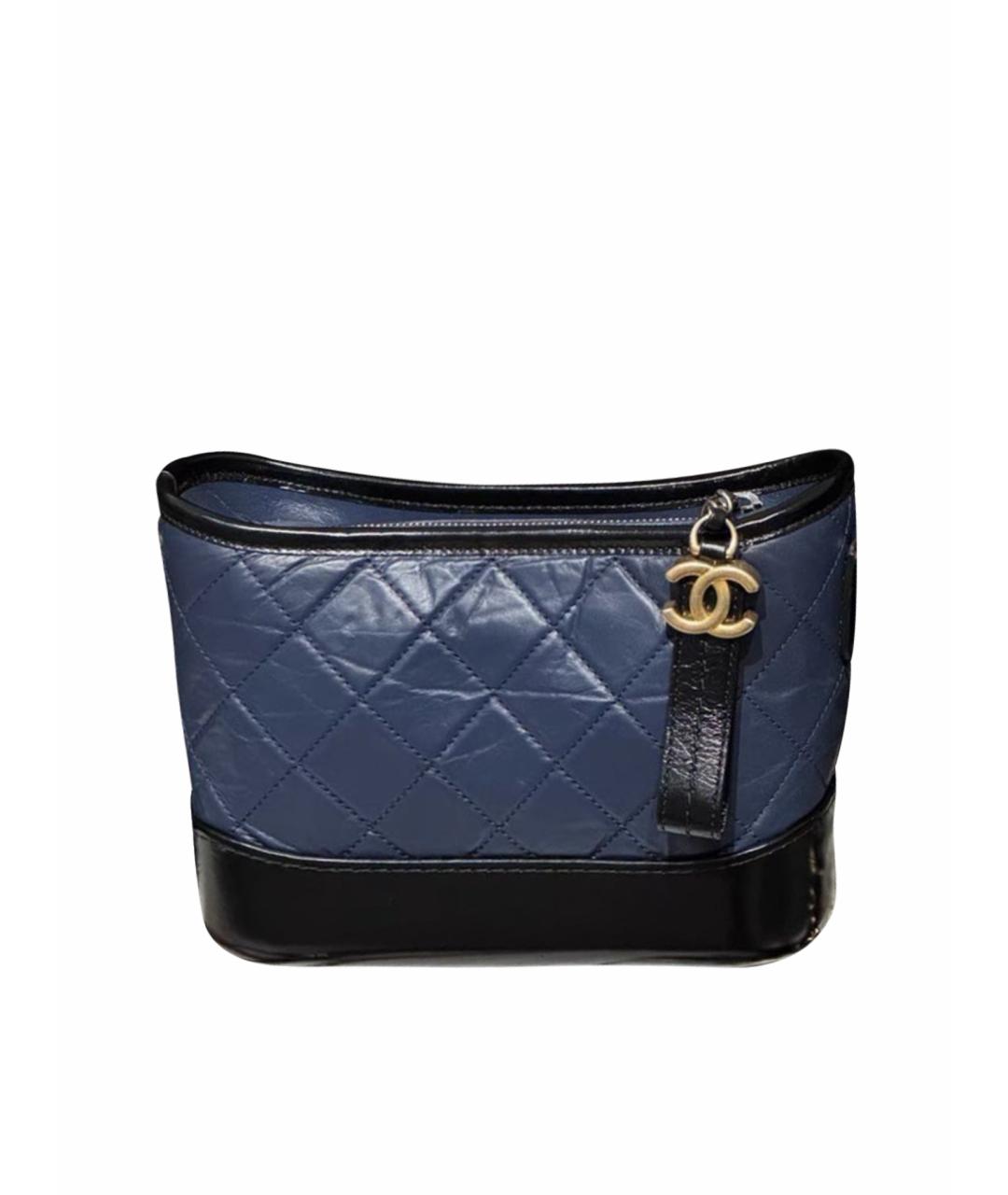 CHANEL Темно-синяя кожаная сумка через плечо, фото 1