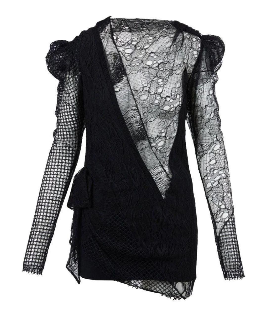SAINT LAURENT Черное хлопковое коктейльное платье, фото 1