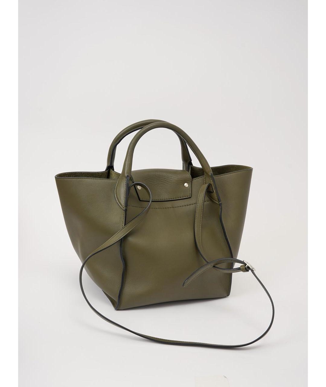 CELINE Хаки кожаная сумка тоут, фото 2