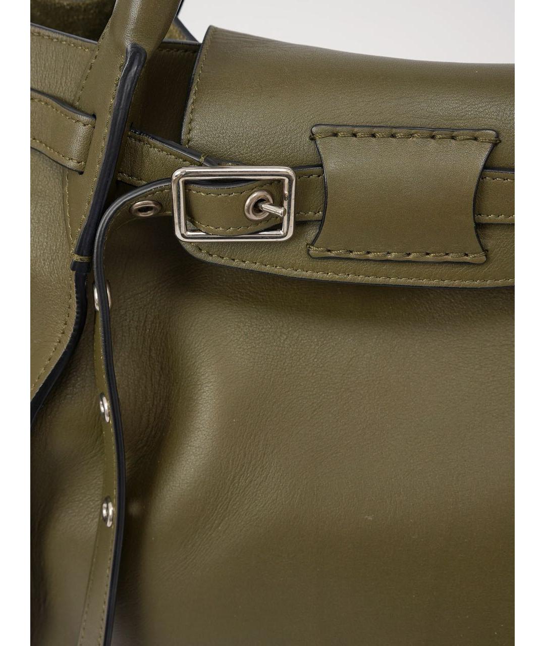 CELINE Хаки кожаная сумка тоут, фото 5