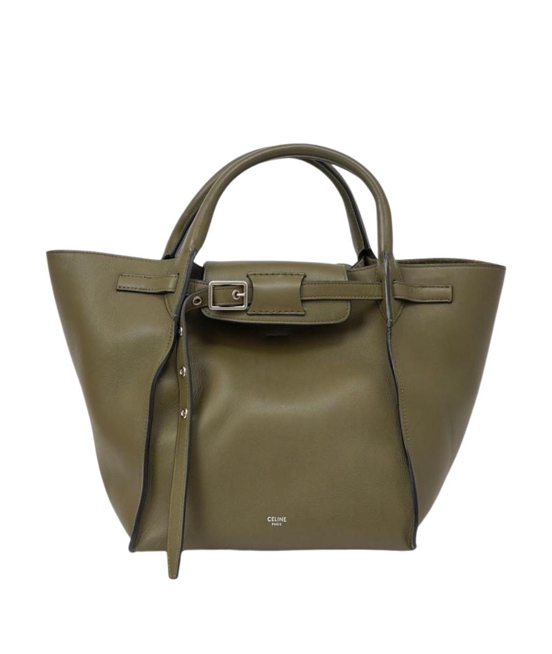 CELINE Хаки кожаная сумка тоут, фото 1