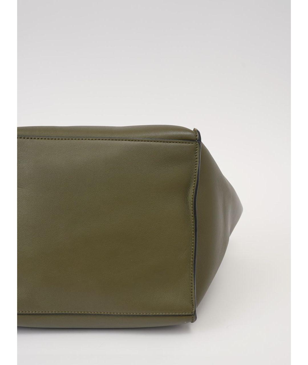 CELINE Хаки кожаная сумка тоут, фото 7