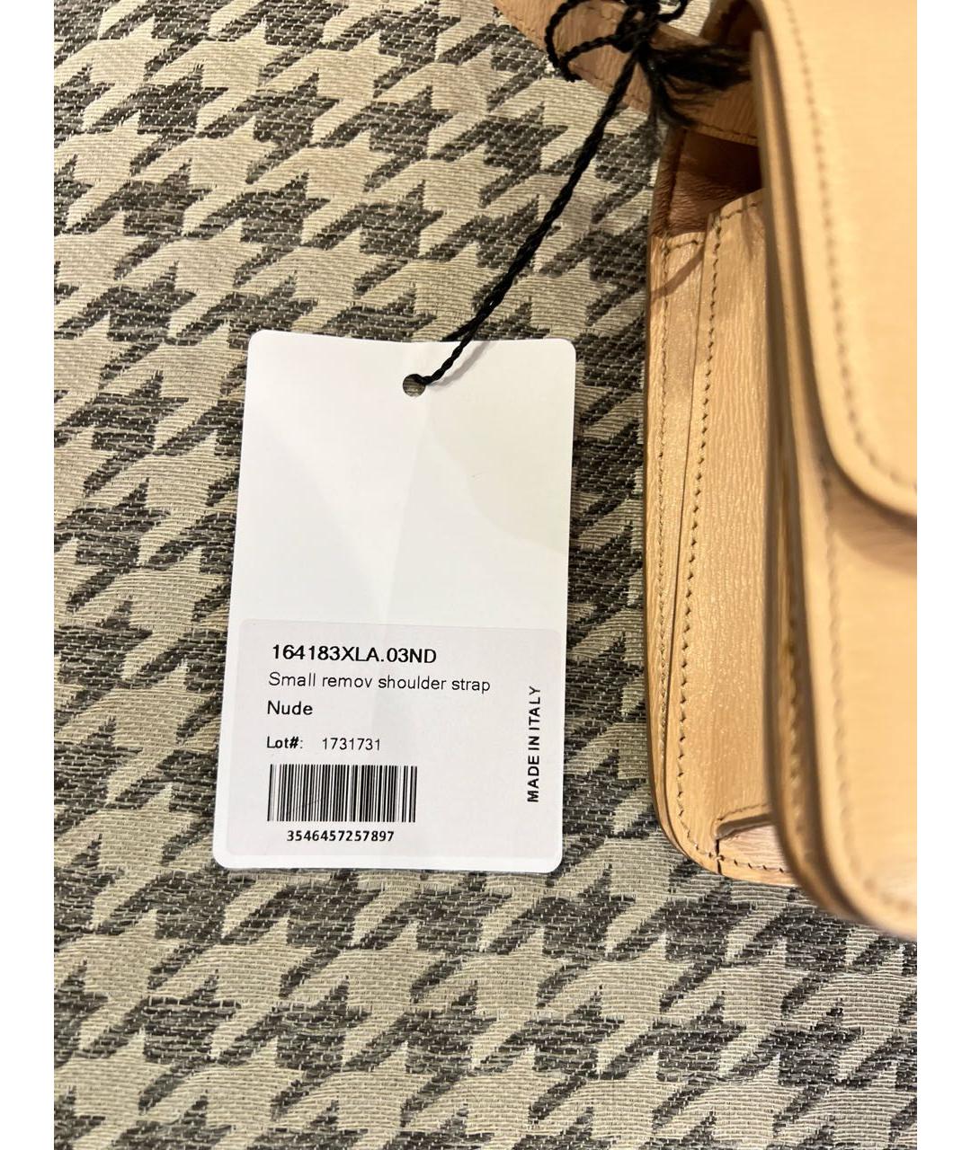 CELINE Бежевая кожаная сумка через плечо, фото 4