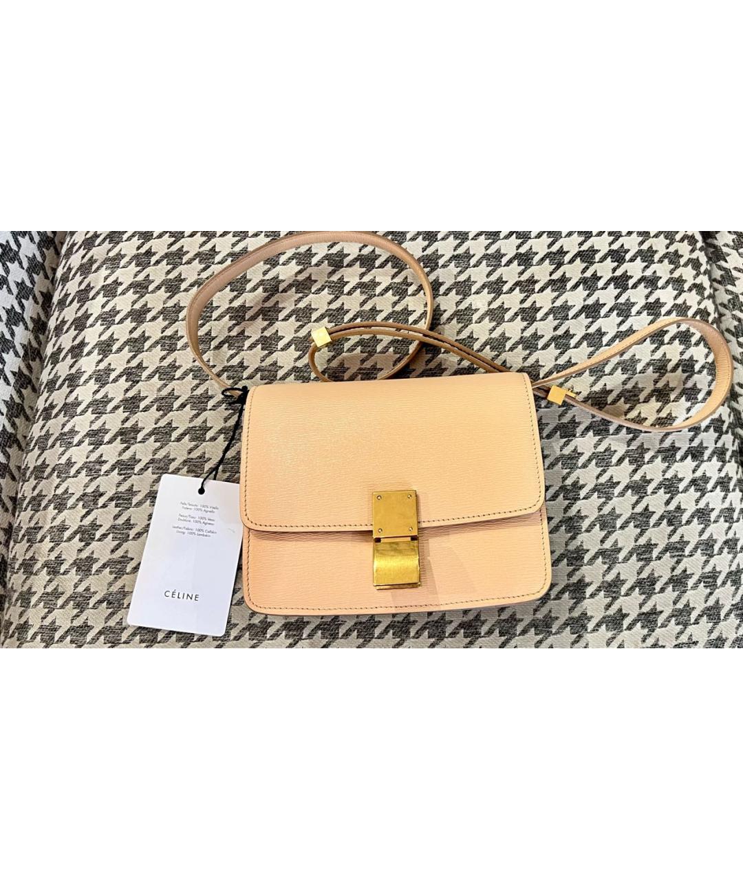 CELINE Бежевая кожаная сумка через плечо, фото 9