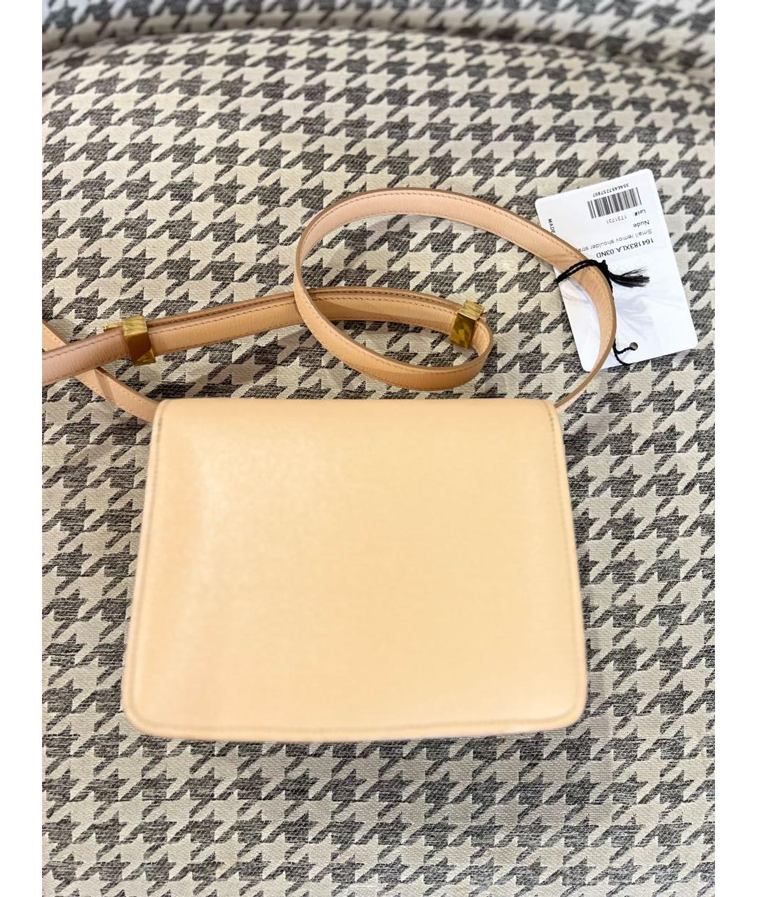 CELINE Бежевая кожаная сумка через плечо, фото 5